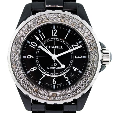 chanel black diamond womens watch|Chanel j12 white with diamonds.